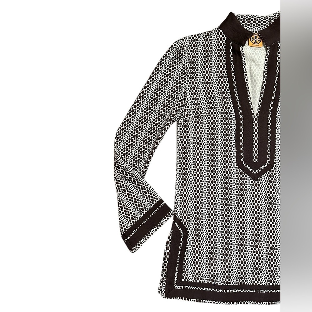 Tory Burch Black and White Patterned Tunic - Picture 2 of 5